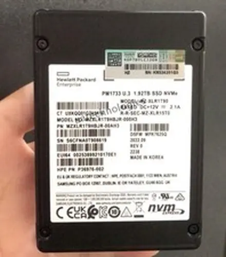 Samsung PM1733 1.92TB HPE SSD U.3 PCIE 4.0 NVME MZ-XLR1T90 MZXLR1T9HBJR-000H3