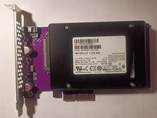 Samsung PM1725b 1.6TB NVMe 2.5" U.2 SSDMZWLL1T6HAJO-00005 w PCIe adapter 99%