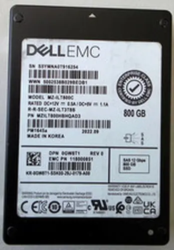 DELL EMC SAMSUNG 2.5" 800GB SAS 12Gbps SSD MZILT800HBHQAD3 0GW8T1