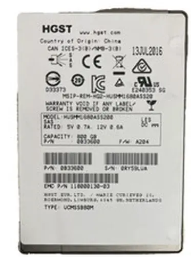 HUSMM1680ASS200 HGST 0B33600 800GB SAS MLC 2.5" 12Gbps SOLID STATE DRIVE