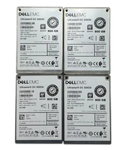 Lot of 4 Dell EMC H07XR WUSTR6480ASS200 800GB SAS 12Gbps SSD (POOR HEALTH)