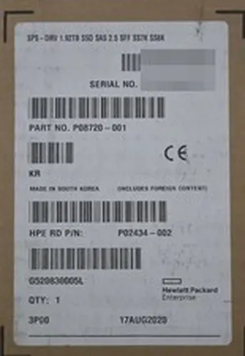 NEW HPE 3PAR StoreServ 8000 1.92TB 12G SAS SFF SSD P08720-001