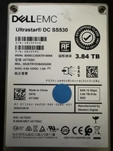 Dell 3.84TB SAS 12G RI 2.5" SSD WD DC SS530 WUSTR1538ASS200 0TT26V TT26V