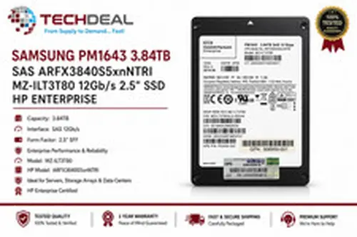 Samsung PM1643 3.84TB SAS ARFX3840S5xnNTRI MZ-ILT3T80 12Gb/s 2.5" SSD HP 520