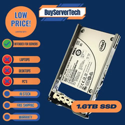 Dell 02CC4N 1.6TB SATA SSD 2.5" Intel SSDSC2BX016T4R Server Drive - Grade A