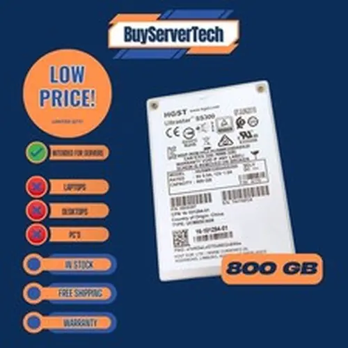 HGST HUSMR3280ASS200 0B35123 EMC P/N 118000314-02 800GB SAS 12 Gbps 512e SSD 2.5