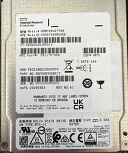 HPE 7.68TB SAS vSAS 2.5" SFF SSD VO007680RXUKE Read Intensive 12Gb/s 100% LIFE