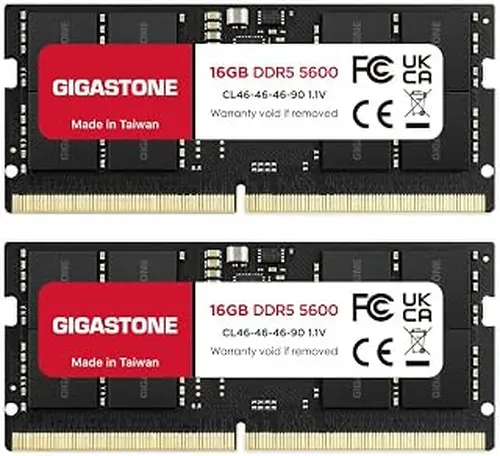 【DDR5 RAM Laptop Only】 GIGASTONE 32GB Kit (2x16GB) DDR5 4800MHz PC5-38400 CL 40-40-40-77 1.1V SODIMM 262 Pin Unbuffered Non ECC High Performance Notebook Memory Upgrade