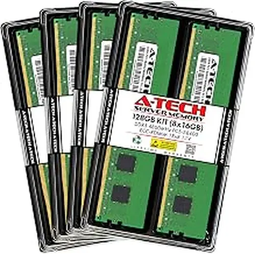 A-Tech 128GB Kit (8x16GB) RAM for Supermicro SUPER H13SSH, H13SSL-N, X13DEG-PVC, X13SEED-F, X13SEED-SF, X13SEI-TF, X13SEM-F | DDR5 4800MHz PC5-38400 EC8 RDIMM 1Rx8 ECC Registered Server Memory Upgrade