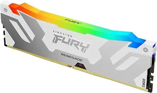 Kingston FURY Renegade White RGB 16GB 6400MT/s CL32 DDR5 DIMM | Infrared Syncing | FURY CTRL Software | Overclocking | Intel XMP 3.0 | Single Module | KF564C32RWA-16