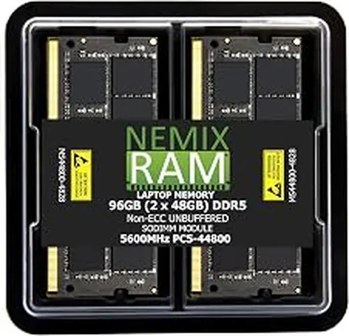 96GB 2X48GB DDR5 5600MHZ PC5-44800 2Rx8 1.1V CL46 262-PIN Non-ECC Unbuffered SODIMM Memory KIT NEMIX RAM Compatible with ASRock Industrial IMB-1240-WV Mini-ITX Motherboard