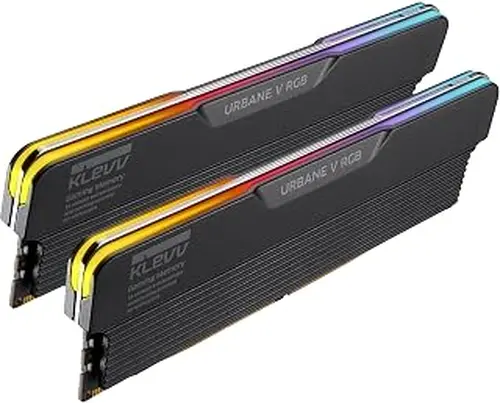 KLEVV Urbane V RGB DDR5 32GB (2x16GB) 6000MHz CL28 SK Hynix A-Die 1.35V Gaming Desktop Ram Memory XMP 3.0 / AMD Expo Ready - Jet Black (KD5AGUA80-60B280V)