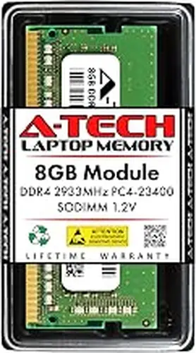 A-Tech 8GB DDR4 2933MHz PC4-23400 (PC4-2933Y) CL21 SODIMM 1.2V Non-ECC SO-DIMM 260-Pin Laptop, Notebook Computer RAM Memory Upgrade Module