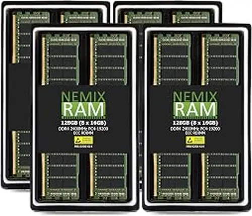 NEMIX RAM 128GB (8X16GB) DDR4 2400MHz PC4-19200 1Rx4 1.2V CL17 288-PIN ECC RDIMM Registered Server Memory KIT
