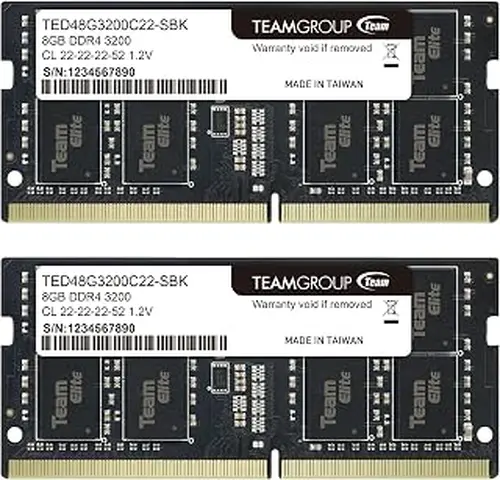 TEAMGROUP Elite DDR4 16GB Kit (2 x 8GB) 3200MHz PC4-25600 CL22 (2933MHz or 2666MHz) Unbuffered Non-ECC 1.2V SODIMM 260-Pin Laptop Notebook PC Computer Memory Module Ram Upgrade - TED416G3200C22DC-S01