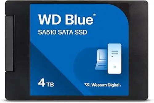 Western Digital 4TB WD Blue SA510 Internal Solid State Drive SSD - SATA III 6 Gb/s, 2.5"/7mm, Up to 560 MB/s - WDS400T3B0A