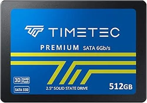 Timetec 512GB SSD 3D NAND SATA III 6Gb/s 2.5 Inch 7mm (0.28") Read Speed Up to 550 MB/s SLC Cache Performance Boost Internal Solid State Drive for PC Computer Desktop and Laptop (512GB)