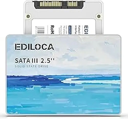 Ediloca 1TB SSD Internal Solid State Drive, 2.5" SATA III 6Gb/s, Up to 450MB/s Read Speed, 3D NAND Flash, Shock Drop-Proof for PC/Laptop/Desktop/NAS, Compatible with Windows/Mac/Linux (ES580E)