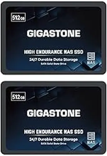 Gigastone High Endurance SSD 512GB (2-Pack) Up to 550MB/s TLC Flash with SLC Caching 24/7 Reliable for Gaming/PC/NAS SSD 5-Year Warranty 2.5" SATA Internal Solid State Drives RAID Disk