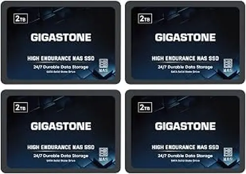 Gigastone 2TB High Endurance SSD (4-Pack) Up to 550MB/s TLC Flash with SLC Caching 24/7 Reliable for Gaming/PC/NAS SSD 5-Year Warranty 2.5" SATA Internal Solid State Drives RAID Disk