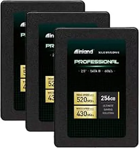 INLAND Pro 3 Pack 256GB SATA SSD 3D NAND 2.5" Internal Solid State Drive