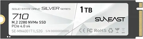 SUNEAST 1TB M.2 2280 PCIe4.0 NVMe Gen4x4 Internal SSD Silver