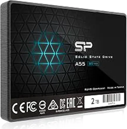 Silicon Power 2TB SSD 3D NAND A55 SLC Cache Performance Boost SATA III 2.5" 7mm (0.28") SSD Internal Solid State Drive (SP002TBSS3A55S25)