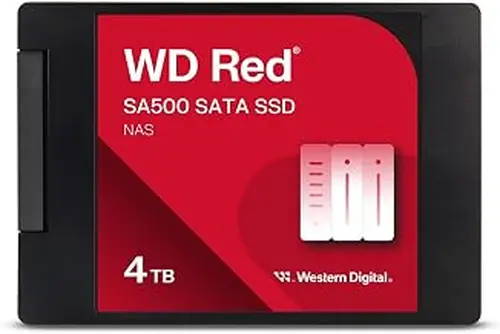 Western Digital 4TB WD Red SA500 NAS 3D NAND Internal SSD Solid State Drive - SATA III 6 Gb/s, 2.5"/7mm, Up to 560 MB/s - WDS400T2R0A (Renewed)