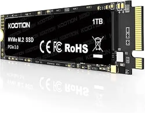 KOOTION 1TB NVMe Internal SSD PCIe 3.0, M.2 2280 NVMe Gen 3 Internal Solid State Drive Up to 3500MB/s, Less Heat for PC/Laptop