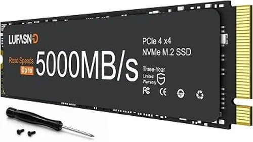 2TB M.2 NVMe SSD 2280 PCIe Gen4 x4, Up to 5000MB/s, 3D NAND TLC Internal Solid State Drive, Ultra-Fast Gaming Storage Upgrade for Gaming PC, Laptop & Desktop, PS5 Compatible