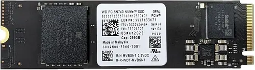 OEM Western Digital PC SN740 256GB M.2 PCI-e GEN 4X4 NVME SSD Internal Solid State Drive 80mm 2280 Form Factor M Key