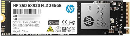 HP EX920 M.2 256GB PCIe 3.0 x4 NVMe 3D NAND Internal Solid State Drive (SSD) 2YY45AA#ABC