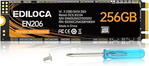 Ediloca EN206 256GB 3D NAND TLC M.2 SSD, M.2 2280 SATA III 6Gb/s SSD Internal Hard Drive, Read/Write Speed up to 550/460 MB/s, Compatible with Ultrabooks, Tablet Computers and Mini PCs