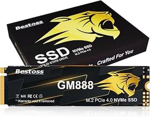 Bestoss NVMe M.2 2280 SSD 512GB Internal PCIe 4.0 Gen4, Up to 7100MB/s
