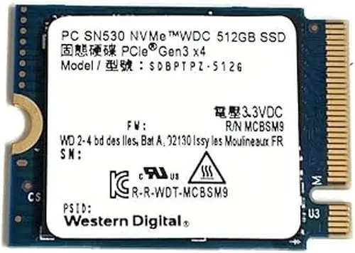 Western Digital 512GB SSD PC SN530 M.2 2230 30mm PCIe Gen3 x4 NVMe SDBPTPZ-512G Solid State Drive for Dell HP Lenovo Laptop Desktop Ultrabook Surface