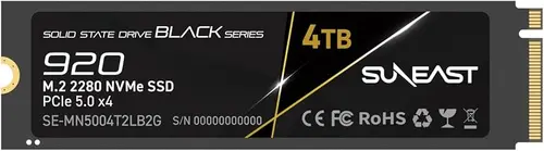 SUNEAST Black Series 4TB SSD Gen5, PCIe 5.0x4 NVMe M.2 2280