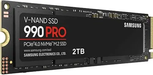 SAMSUNG 990 PRO 2TB, 3-bit TLC V-NAND, M.2 (2280), NVMe 2.0, R/W(Max) 7,450MB/s/6,900MB/s, 1,400K/1,550K IOPS, 1200TBW, 5 Years Warranty