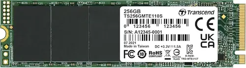 Transcend 256GB MTE110S PCIe 3.0 M.2 2280 SSD, 1600MB/s, Low Power