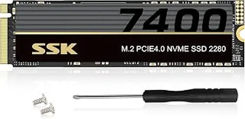 SSK M.2 NVMe SSD 1TB PCIe Gen 4.0 x4 M.2 2280 Internal SSD Up to 7400MB/s