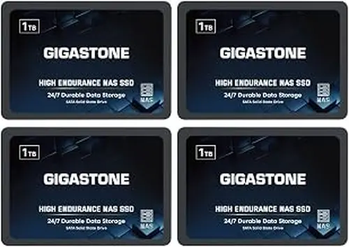 Gigastone 1TB High Endurance SSD (4-Pack) Up to 550MB/s TLC Flash with SLC Caching 24/7 Reliable for Gaming/PC/NAS SSD 5-Year Warranty 2.5" SATA Internal Solid State Drives RAID Disk