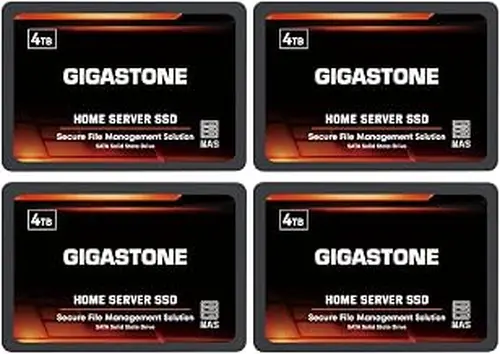 Gigastone 4TB Home Server SSD (4-Pack) Up to 530MB/s TLC Flash with SLC Caching 24/7 Reliable for Gaming/PC/NAS SSD 3-Year Warranty 2.5" SATA Internal Solid State Drives RAID