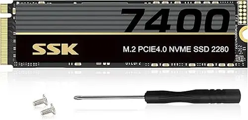 SSK M.2 NVMe SSD 4TB PCIe Gen 4.0 x4 M.2 2280 Internal SSD Up to 7400MB/s