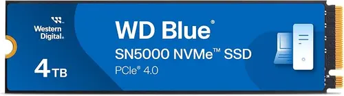 Western Digital 4TB WD Blue SN5000 NVMe Internal Solid State Drive SSD - PCIe Gen 4.0, M.2 2280, Up to 5,500 MB/s - WDS400T4B0E [New Generation]