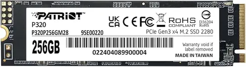 Patriot P320 256GB PCIe Gen 3x4 M.2 2280 SSD