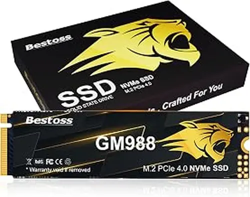 Bestoss M.2 2280 NVMe SSD 512GB PCIe 4.0, Up to 7350MB/s, SLC Cache & HMB
