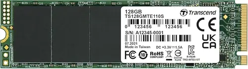 Transcend 128GB MTE110S PCIe 3.0 M.2 2280 SSD, 1500MB/s, Low Power