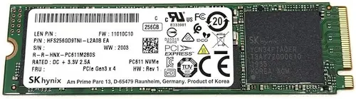Hynix SK SSD 256GB PC611 M.2 2280 PCIe Gen3 x4 NVMe HFS256GD9TNI Solid State Drive