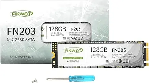 Fikwot FN203 M.2 SATA SSD - SLC Cache 3D NAND TLC SATA III 6Gb/s M.2 2280 NGFF Internal Solid State Drive, Up to 550MB/s, Compatible with Ultrabooks, Tablet Computers and Mini PCs (128GB)