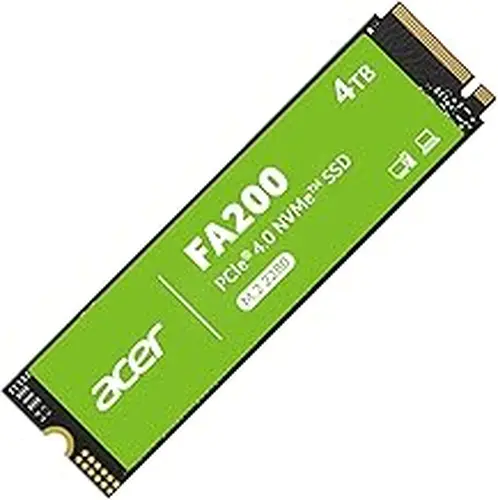 Acer FA200 NVMe Gen4 SSD 4TB, PCIe 4.0, M.2 2280, Read Speeds Up to 7200MB/s, Internal Solid State Drive for Laptop, Desktop PC and PS5 Upgrade - BL.9BWWA.150