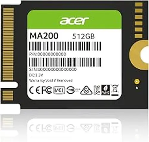 Acer MA200 M.2 2230 SSD NVMe 512GB, PCIe Gen 4, Read Speeds Up to 5200 MB/s, Great for Steam Deck, Asus ROG Ally, Microsoft Surface Handheld Gaming Devices Storage Expansion - BL.9BWWA.153